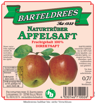 Apfelsaft Naturtrüb 0,7l